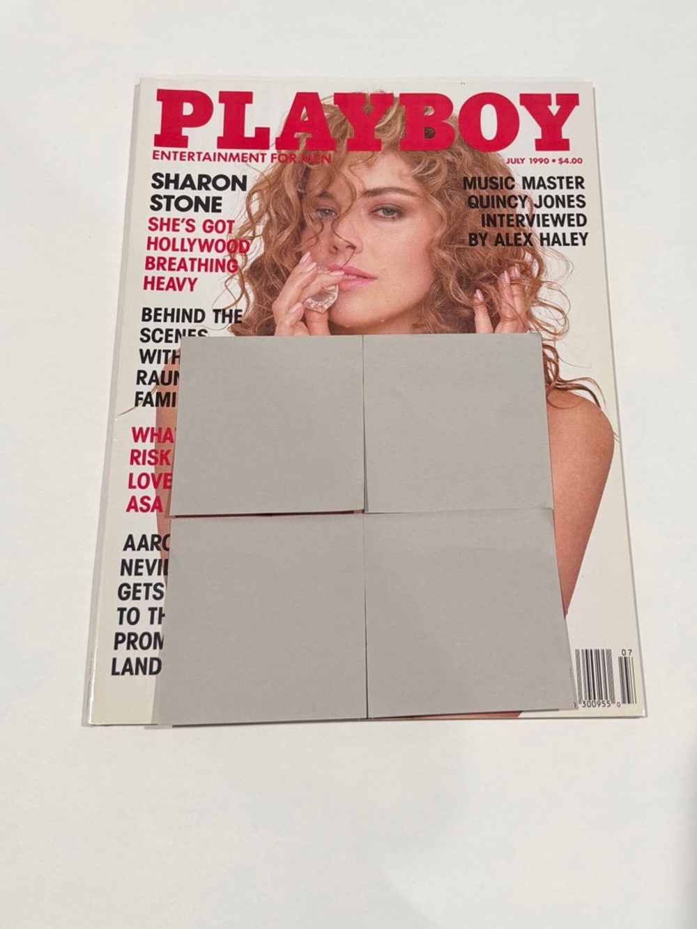 PLAYBOY July 1990 Cover — Black with Red and White Accents